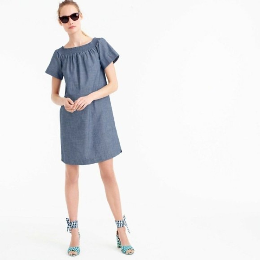 J. Crew Off The Shoulder Chambray Dress Size 0